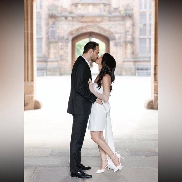 MEREDITH Strapless Bow Mini Dress - White - Picture 3 of 16